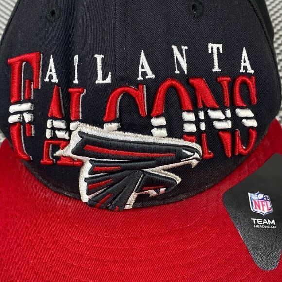 NFL New Era Atlanta Falcons Hat Cap Mens One Size Black Red Logo Snap Back - Picture 5 of 10